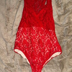Red Lace Bodysuit